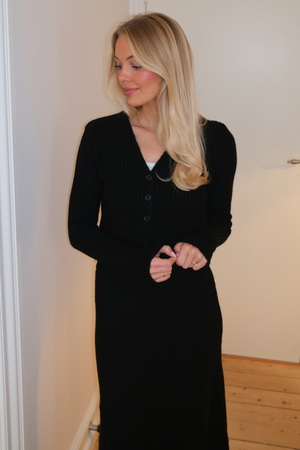 Nova Krawattenbluse gestrickt - Schwarz