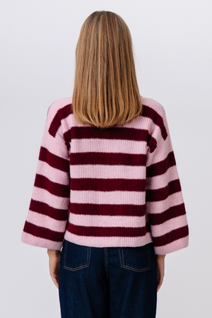 Josie Polo Knit – Rosa/Burgund