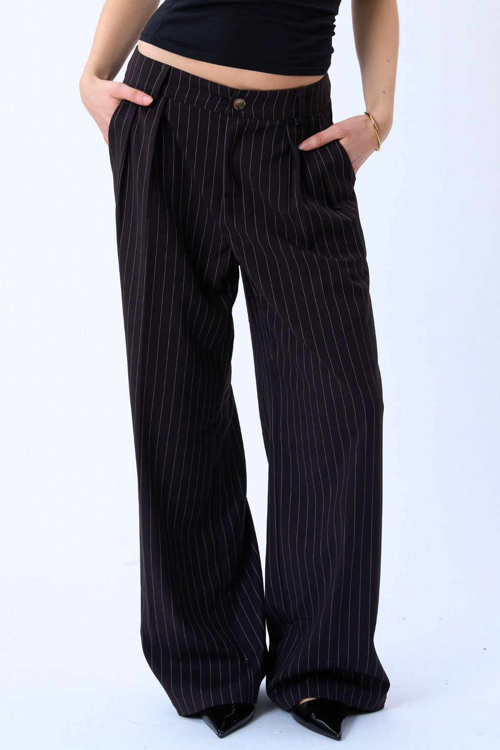 Paloma Nadelstreifen Pants - Dunkelbraun