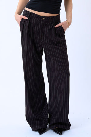 Paloma Nadelstreifen Pants - Dunkelbraun