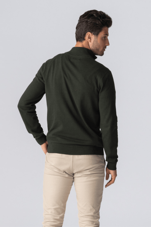 Pullover Halb Zip - Armee