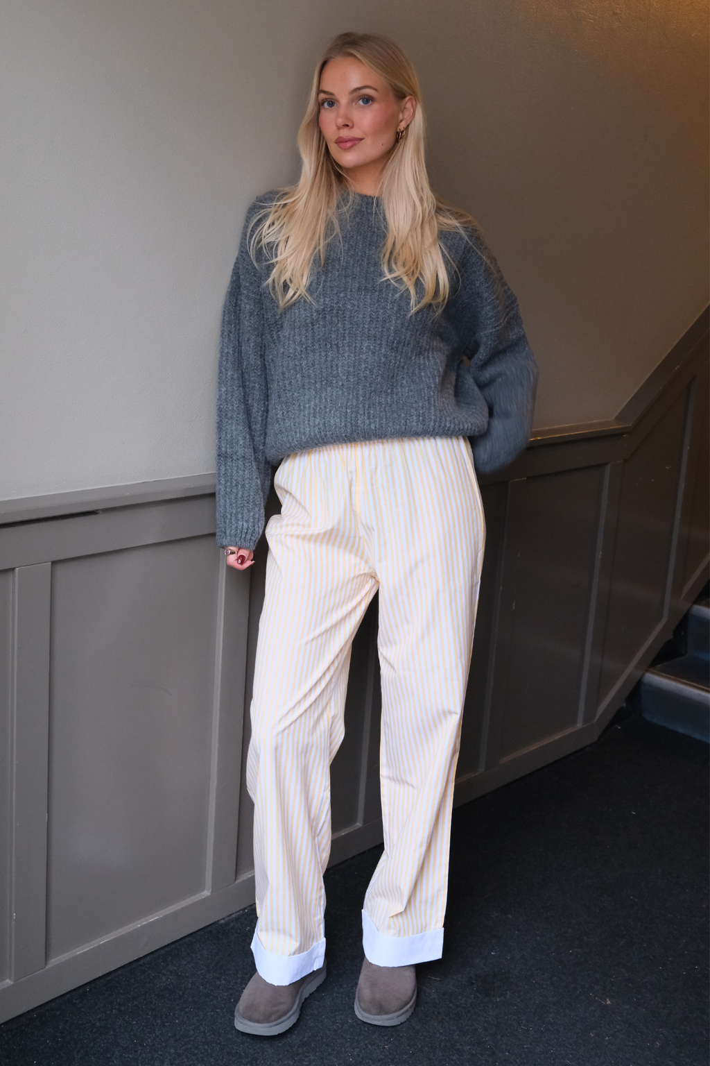 Layla gestreift Pants - Gelb