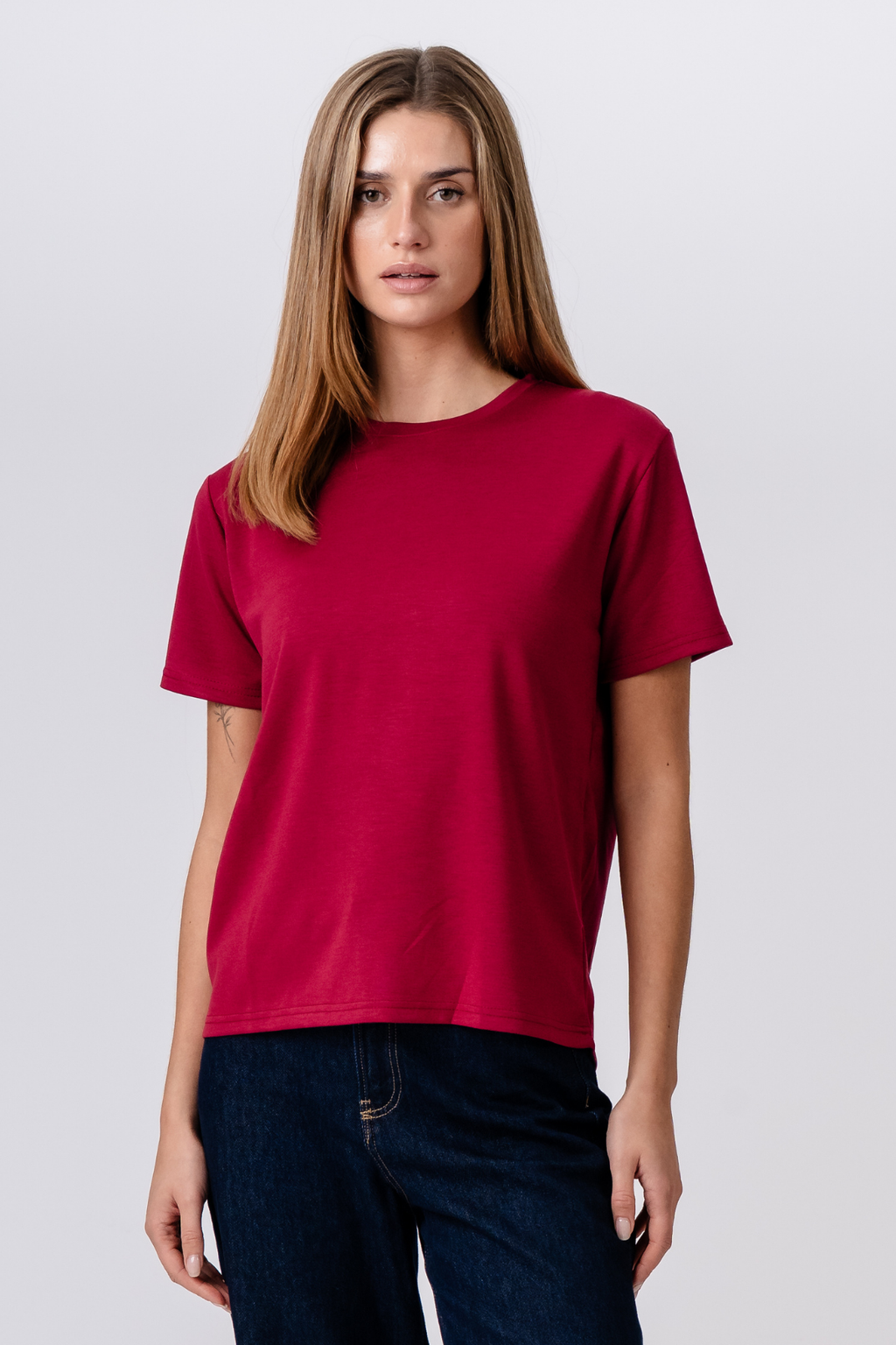 Leah lose T -Shirt - Burgund
