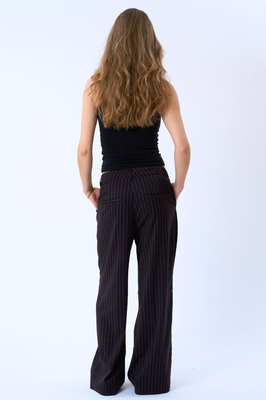 Paloma Nadelstreifen Pants - Dunkelbraun