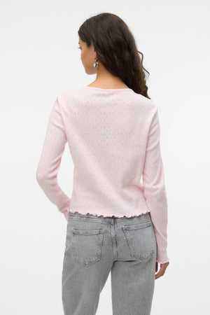 Isa O-Neck-Strickjacke-Pink A-Boo