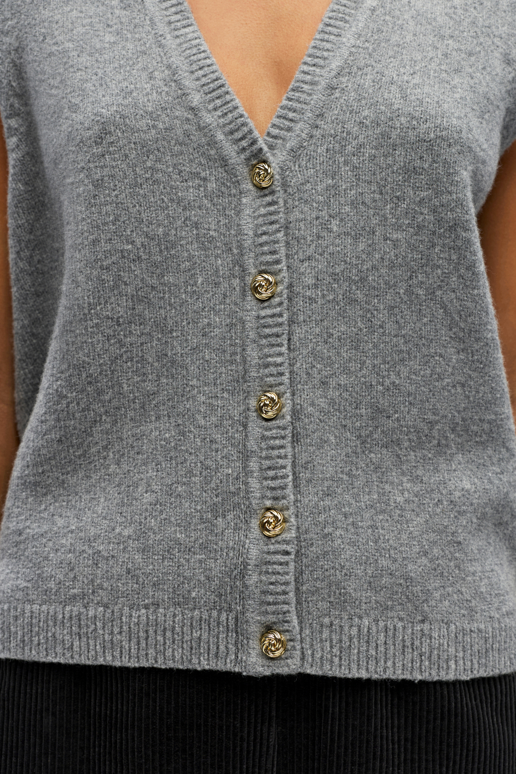 Ivora S/L Strickweste - mittelgraue Melange