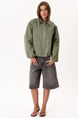 Ines kurze Jacke – Khaki