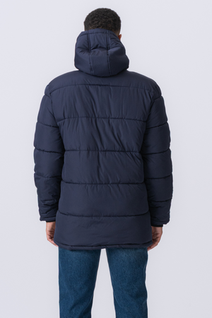 Lange Pufferjacke - Marine