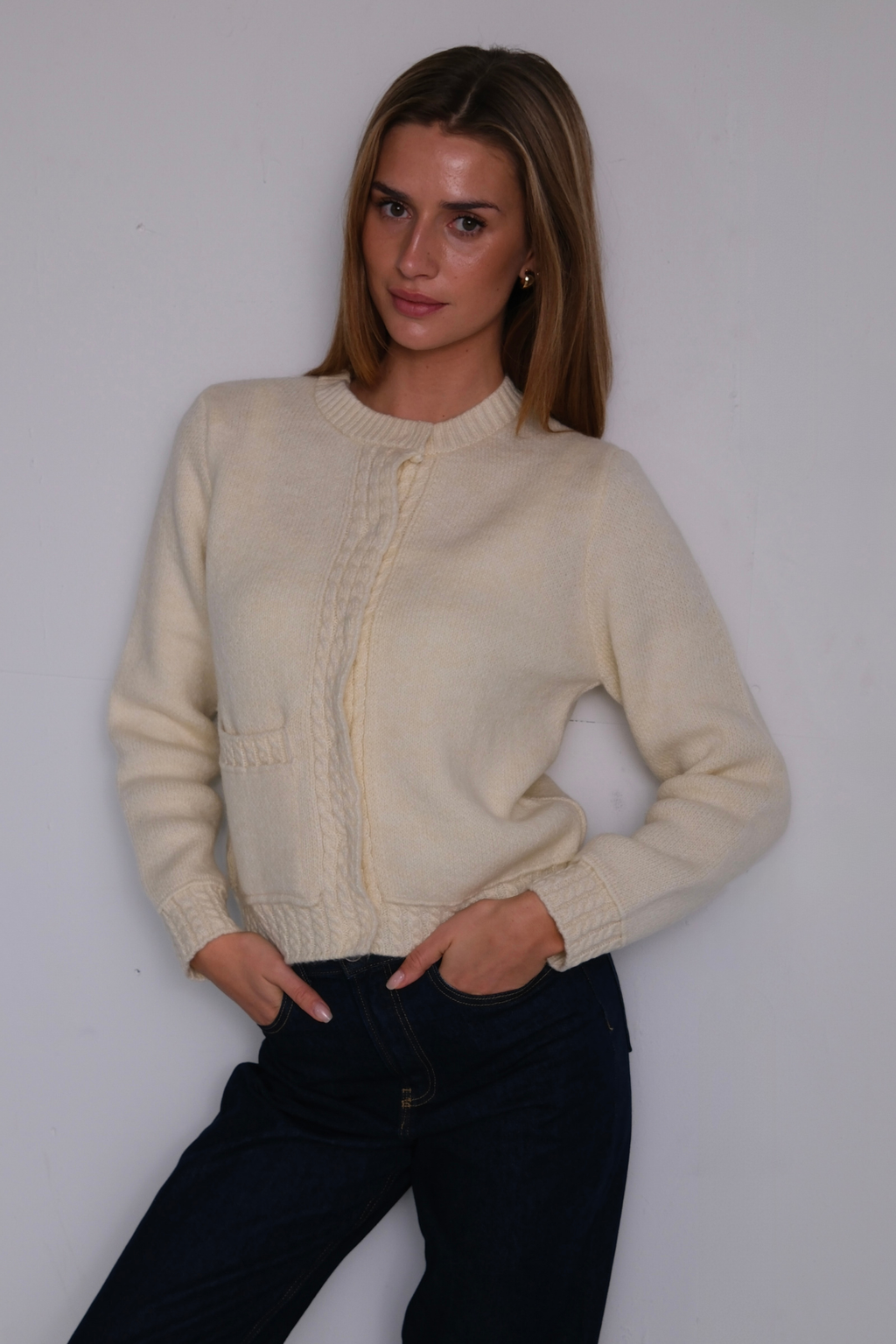 Emilie Strickjacke – Beige