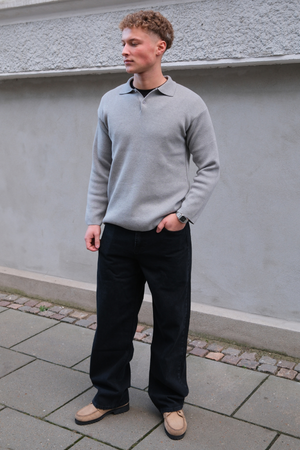 Wilhelm Regular Jeans – solide Schwarz