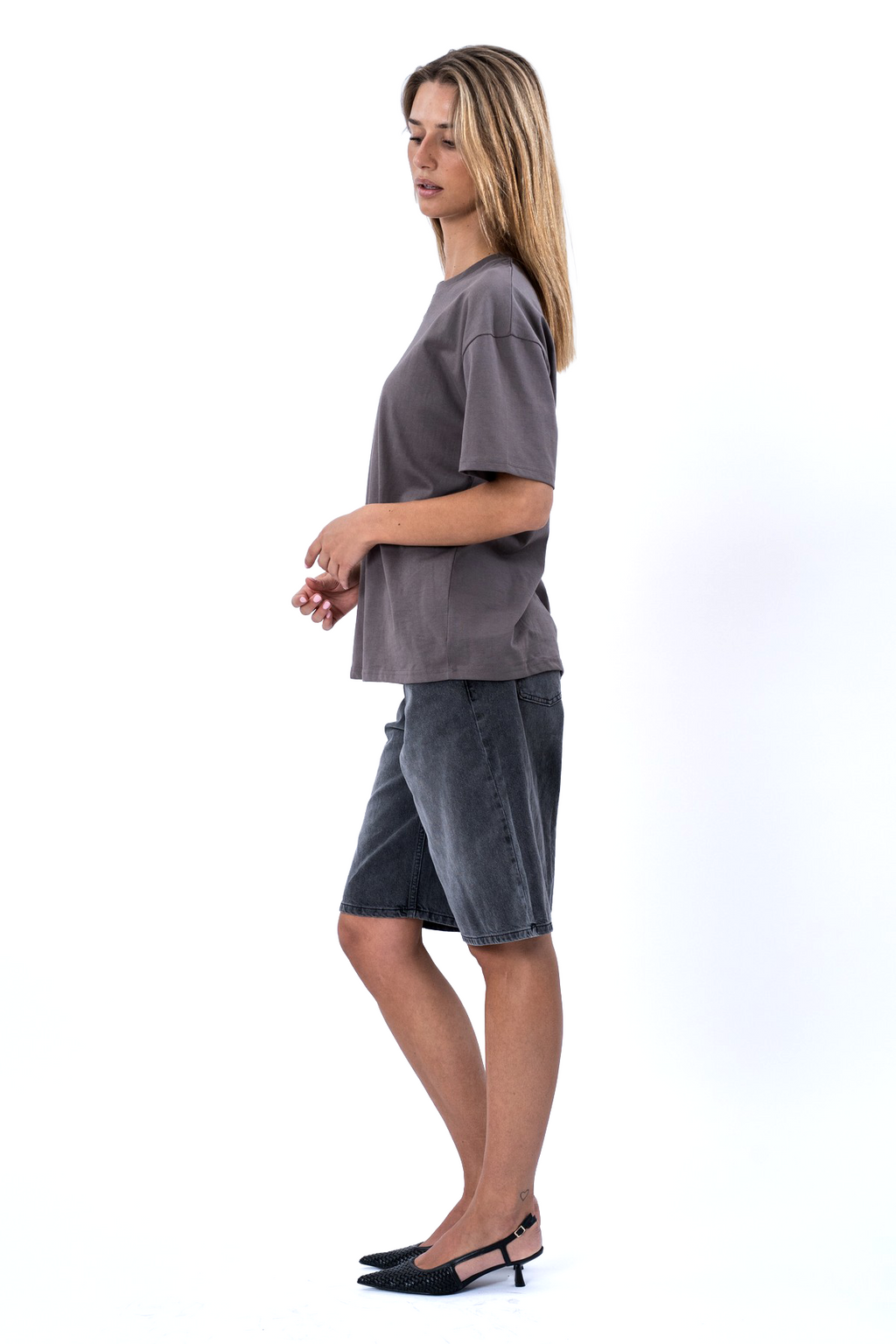 Schweres Boxfit-T-Shirt – Dunkelgrau