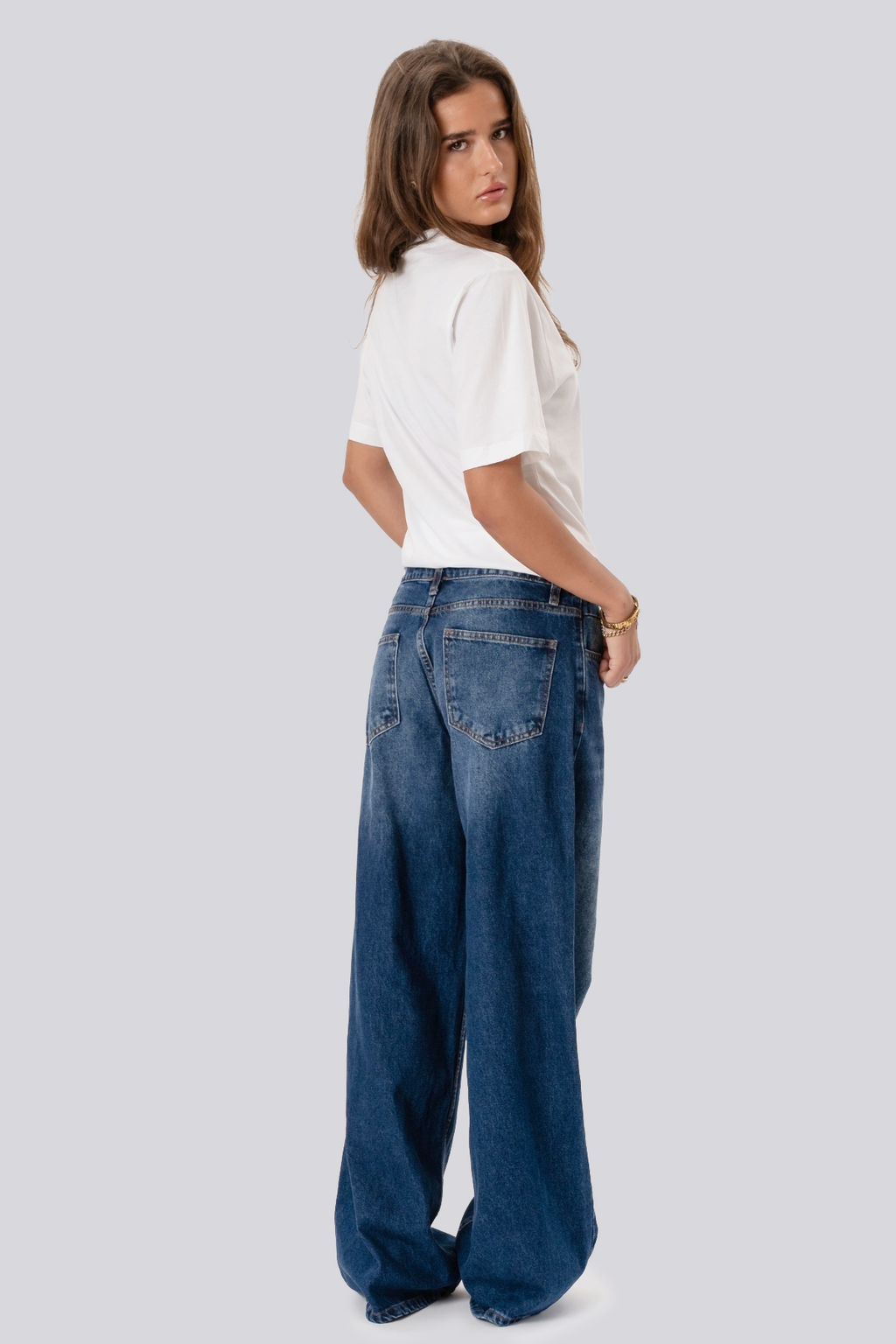 Serena Baggy Jeans – Mittelblau