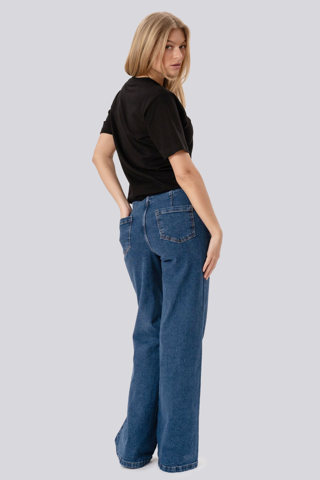 Miley Wide Jeans – Mittelblau