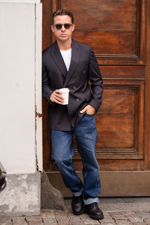 Premium Double Breasted Blazer - Schwarz