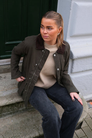 Twilljacke - dunkle Olive