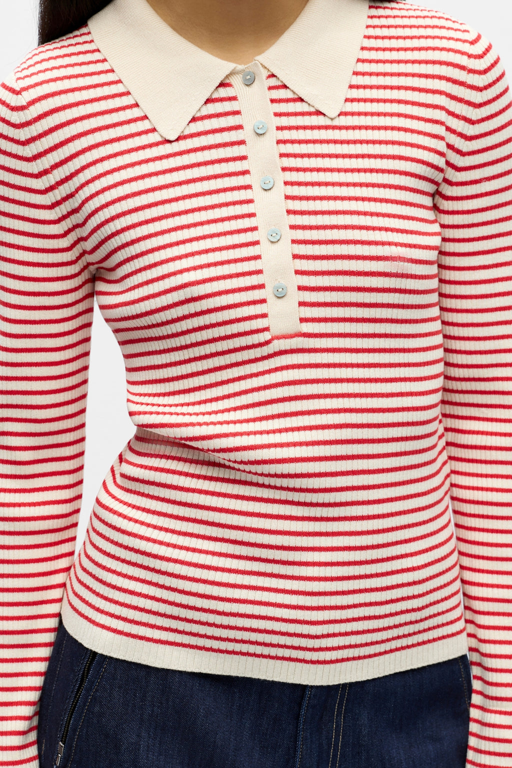 Kelly Polo Strickpullover – Birke Poinsettia