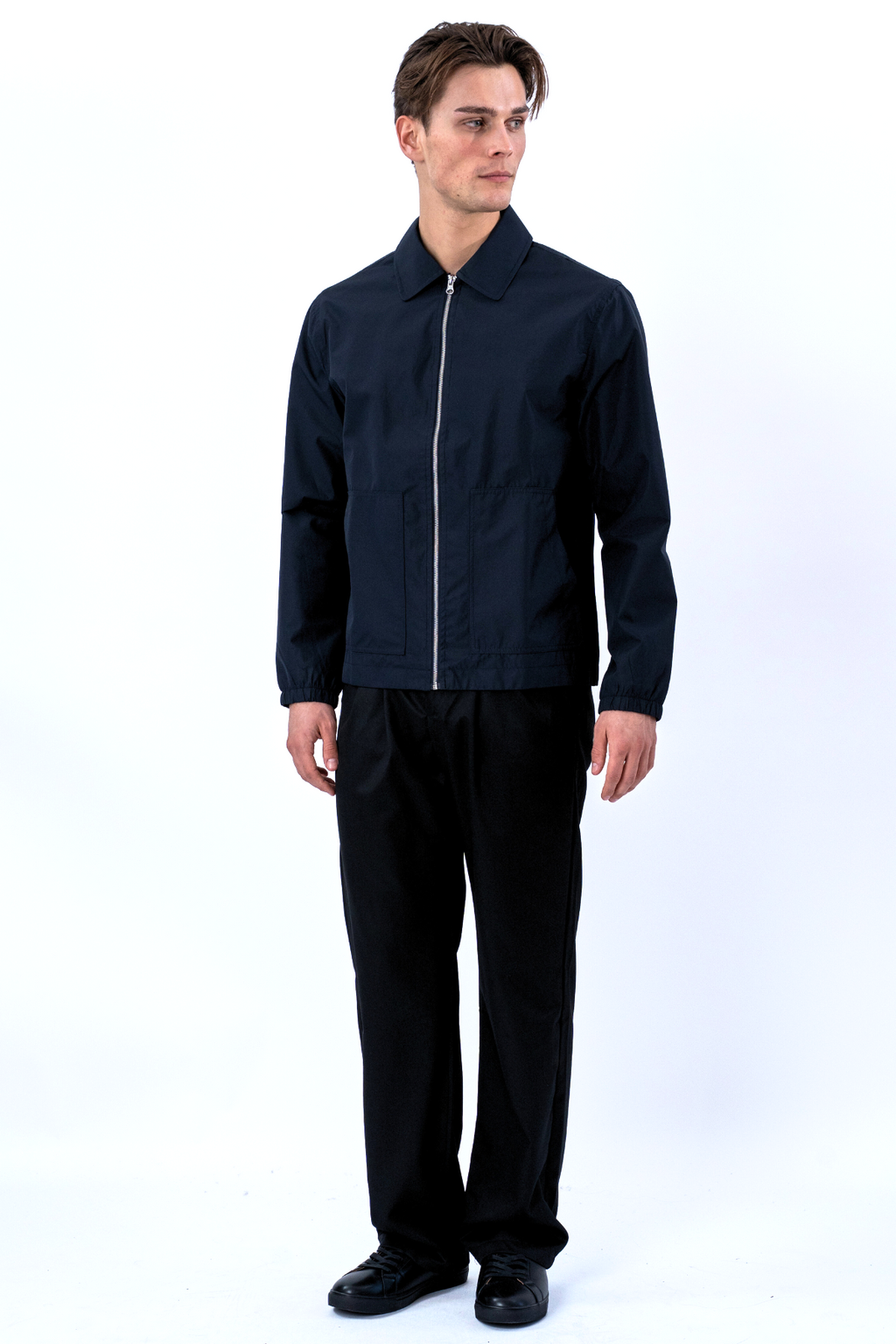 Kurze Jacke mit Reißverschluss – Marineblau