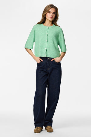 Silly Strickjacke mit O-Ausschnitt – Sprucestone Melange