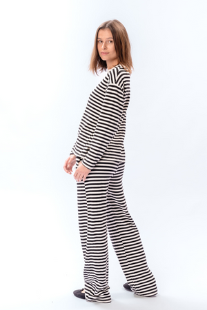 Gestreiftes Hemd - Schwarz