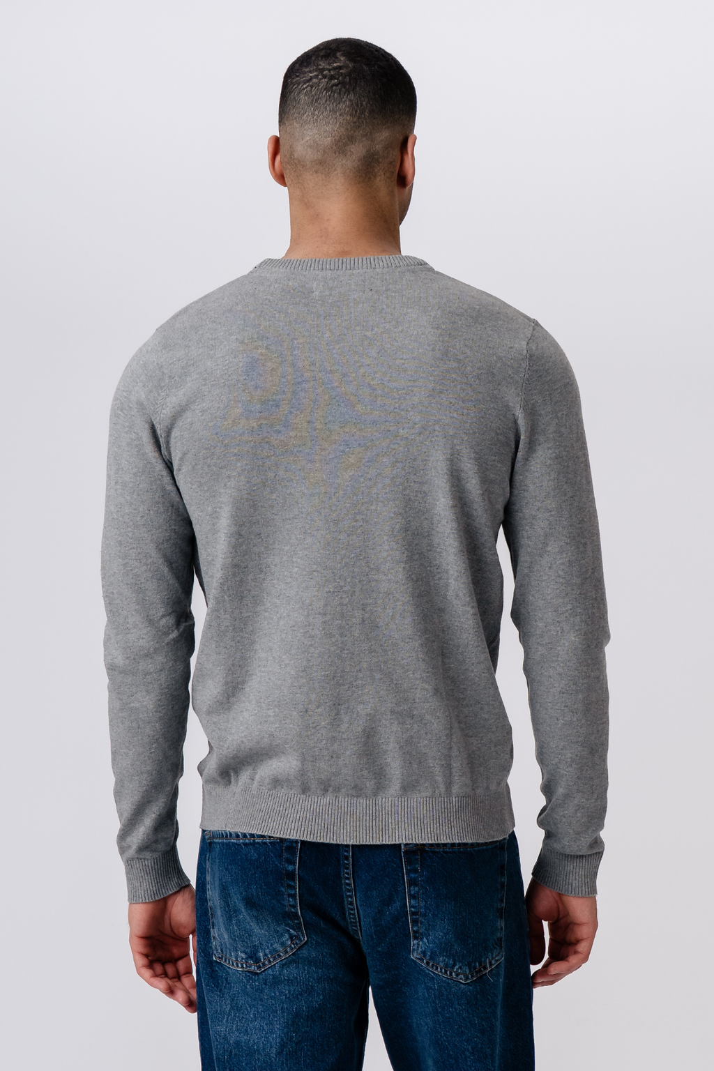 Pullover Roundneck - graue Melange