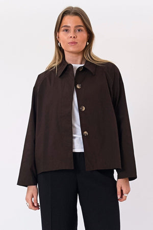 Mavis kurze Jacke – Dunkelbraun