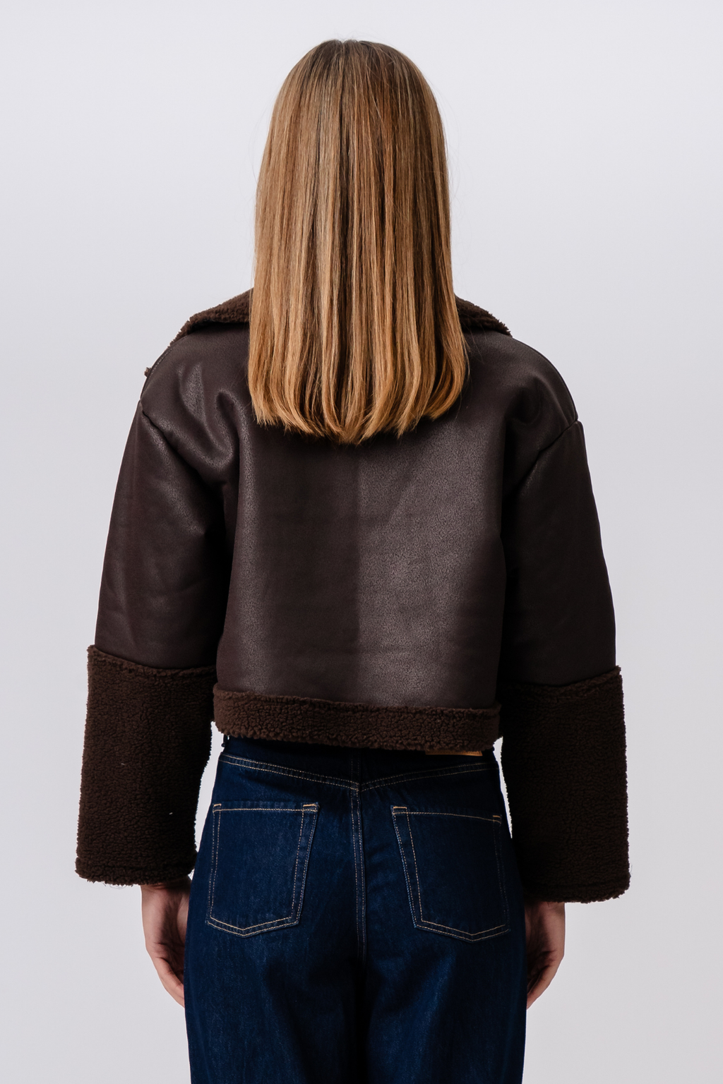 Daisy Shearling Jacke - Brown/Schwarz