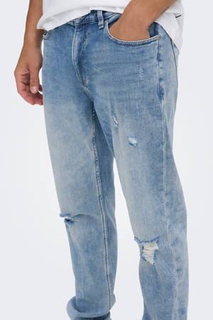 Scheuchende Reg Blue Jeans - Blue Denim