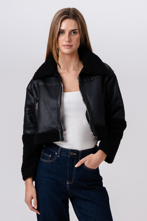 Daisy Shearling Jacke - Schwarz/Schwarz