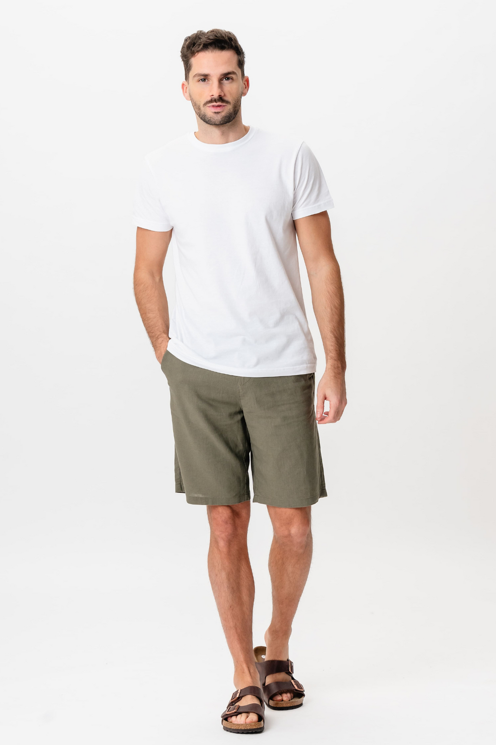 Leinen Shorts - Armee