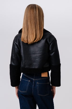 Daisy Shearling Jacke - Schwarz/Schwarz