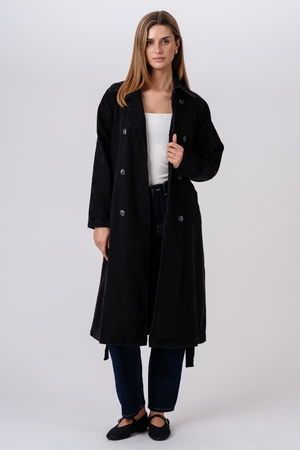 Denim Trenchcoat - Anthrazit