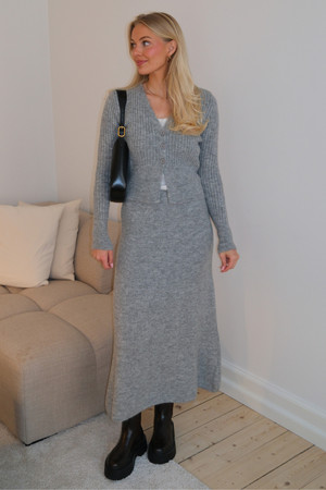 Nova Krawattenbluse gestrickt – Grau