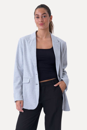 Blazer mit klassischer Passform – Hellgrau