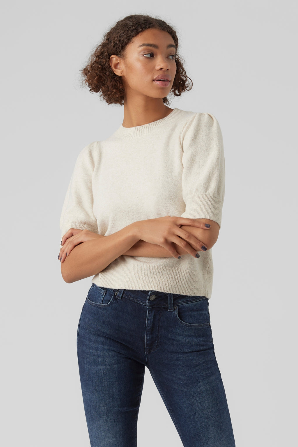 Doffy O-Neck Pullover – Birke Melange