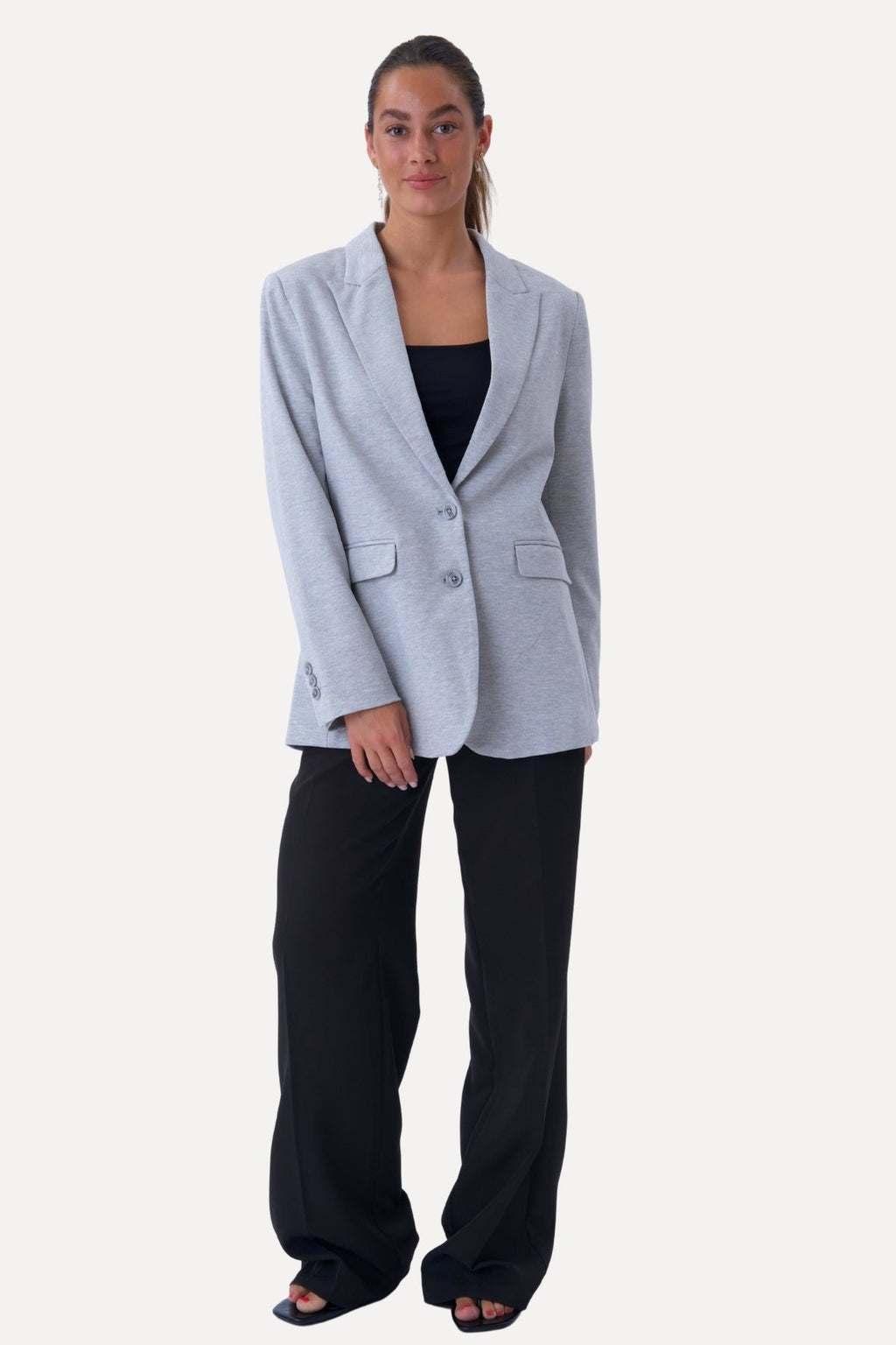 Blazer mit klassischer Passform – Hellgrau