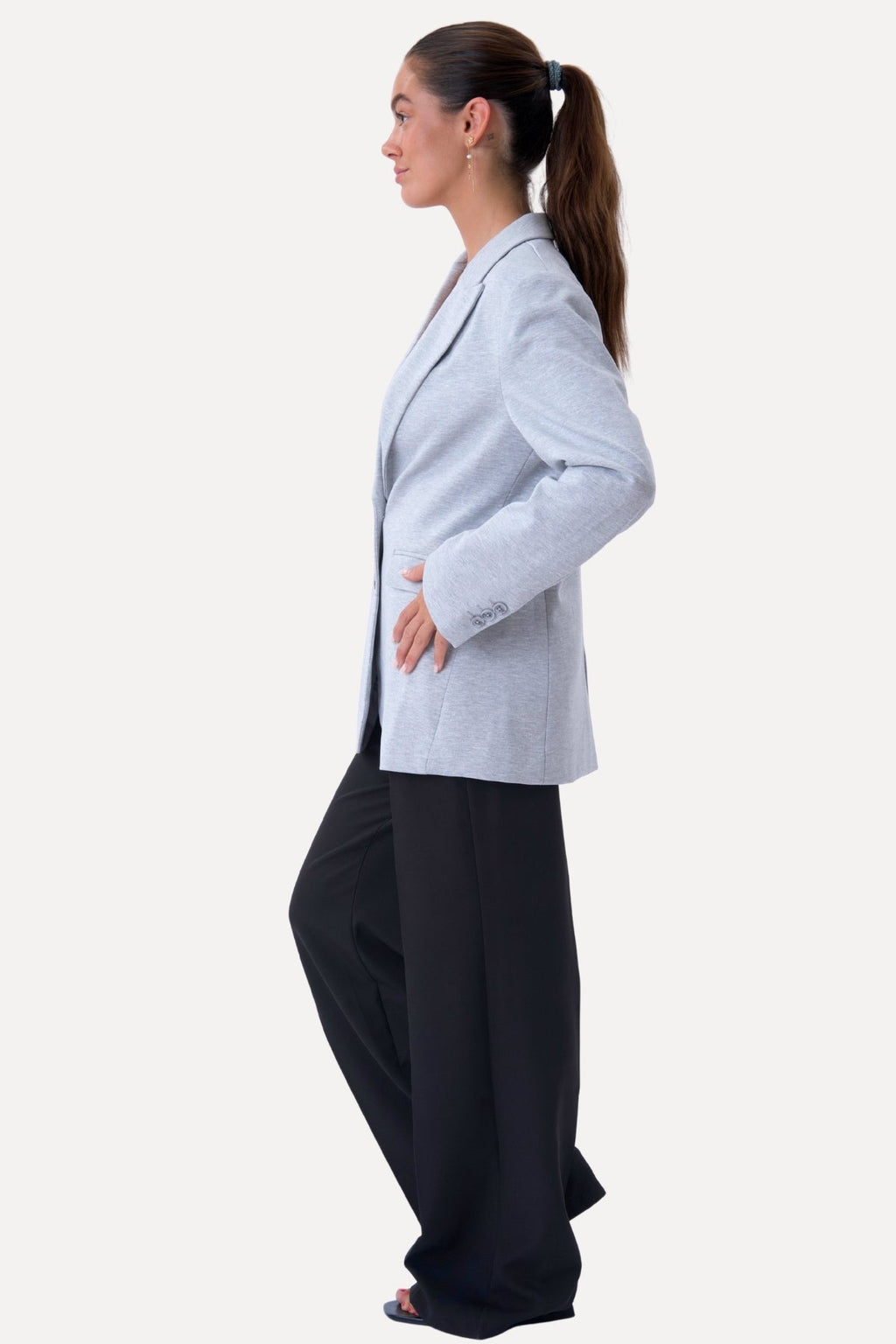 Blazer mit klassischer Passform – Hellgrau
