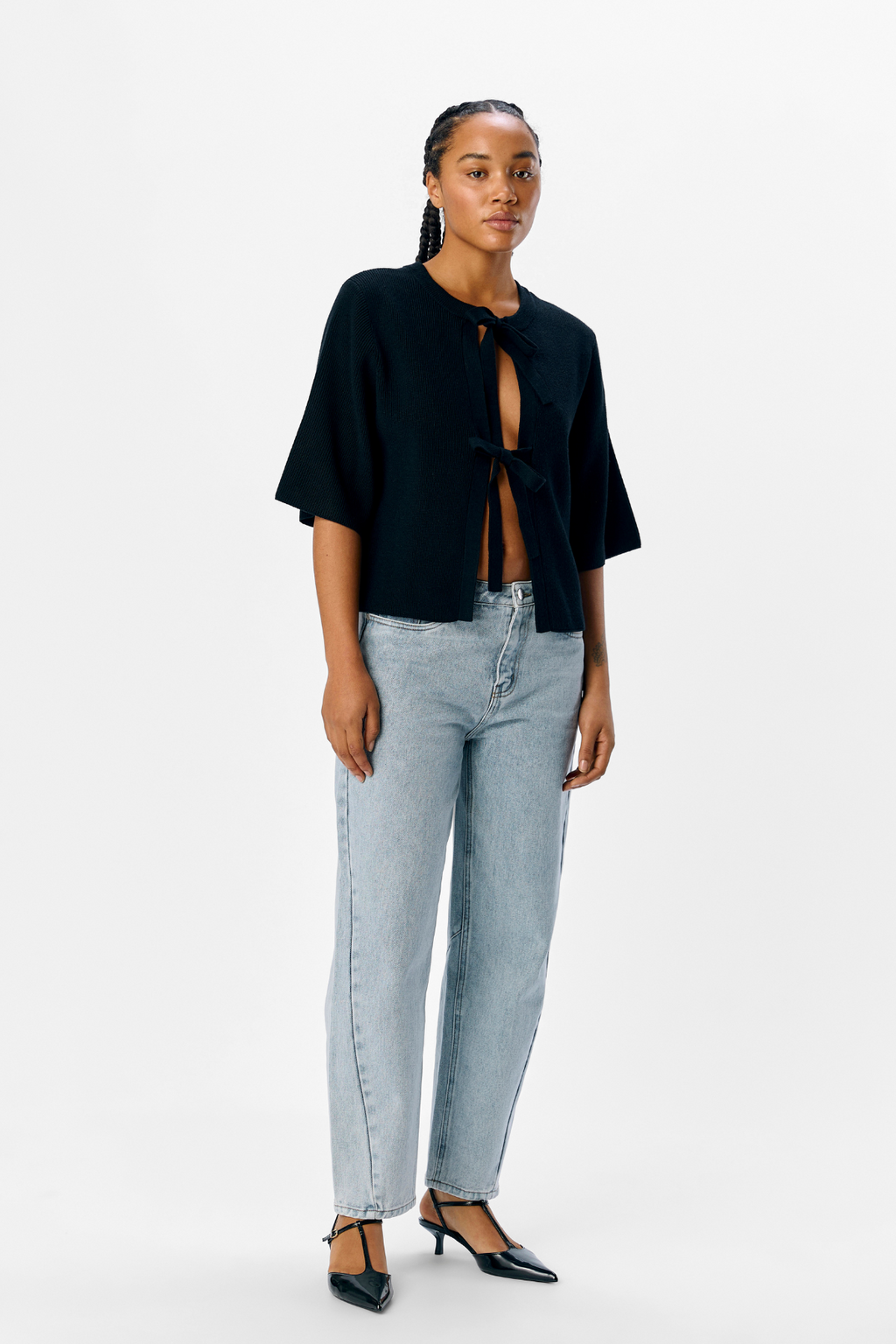 Julla Parvi 2/4 Strick -Strickjacke - Schwarz