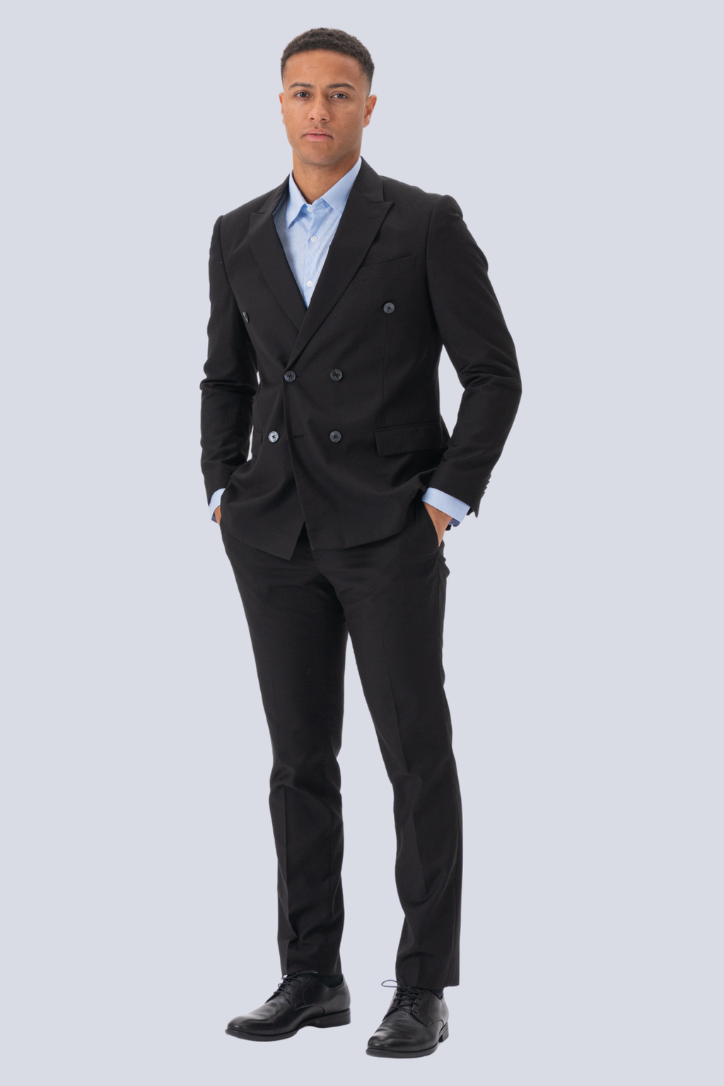 Premium-Doppelbrustanzug (Schwarz)