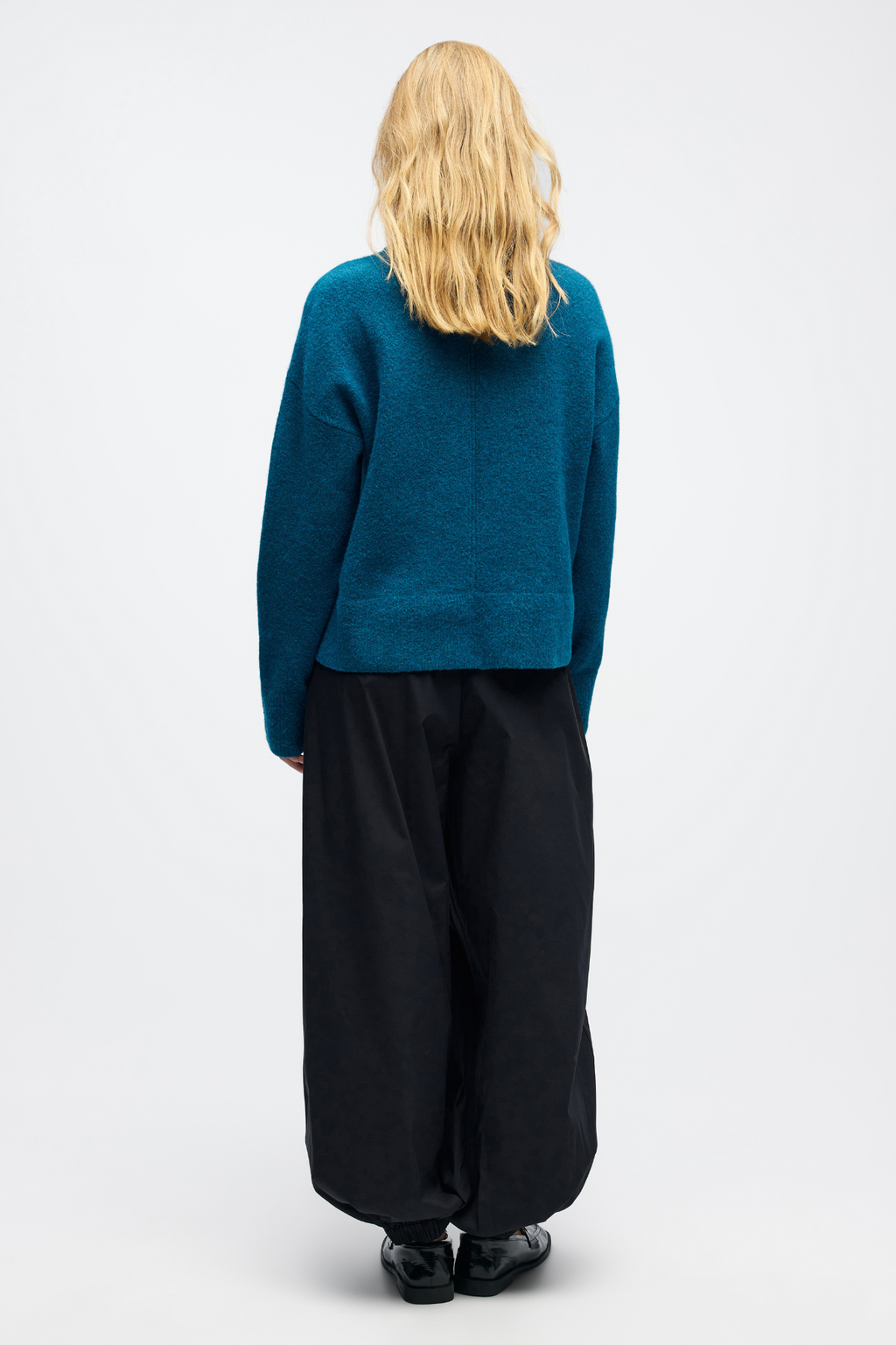 Juno O -Neck Strick - Legionblau Melange