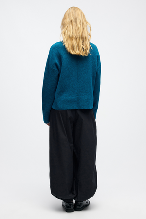 Juno O -Neck Strick - Legionblau Melange