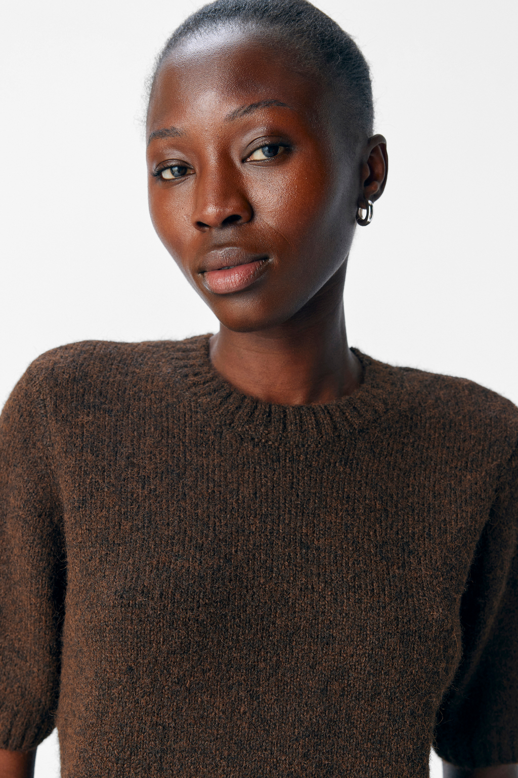 Aggia S/S Strickpullover - Dichtung braun