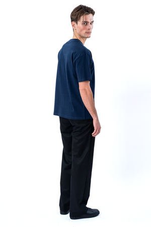 Kastenförmiges T-Shirt – Marineblau