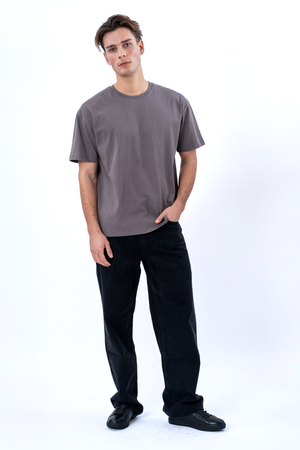 Kastenförmiges T-Shirt – Dunkelgrau