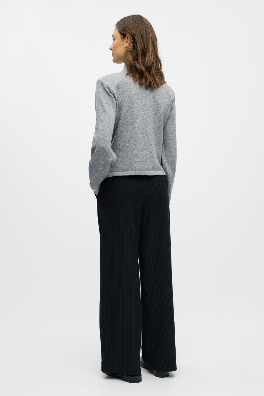 Zari -Strick -Strickjacke - mittelgraue Melange