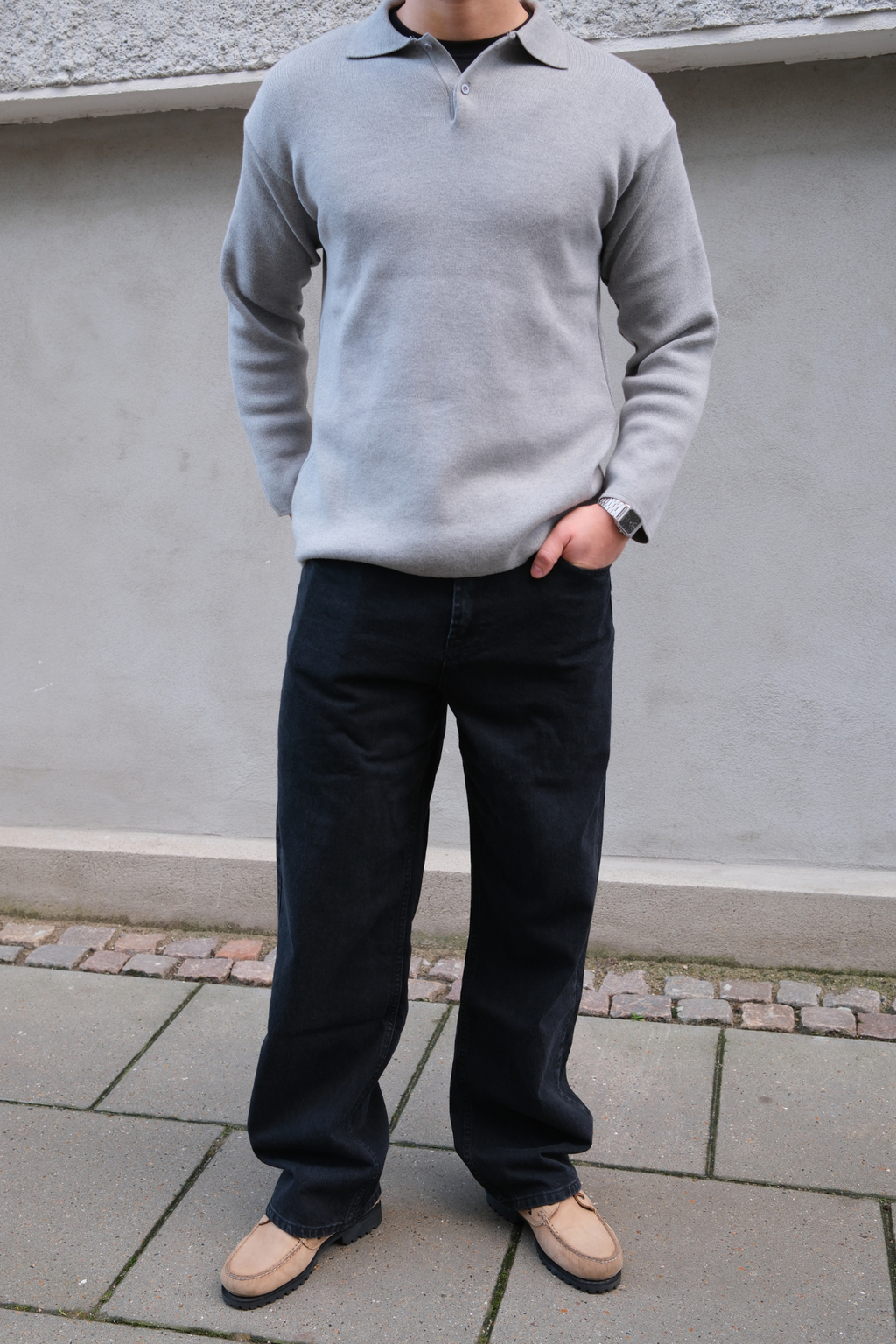 Wilhelm Regular Jeans – solide Schwarz