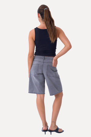 Denim Shorts - Grau