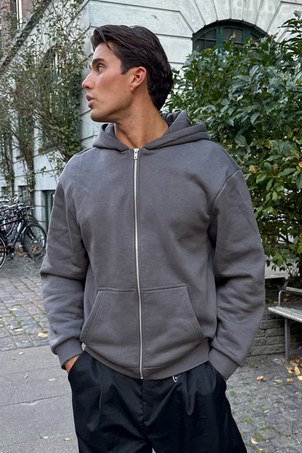 Alltags Reißverschluss Hoodie - Magnet
