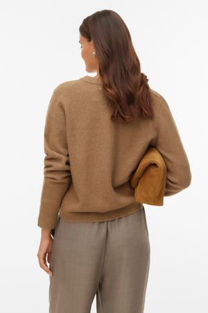 Fiona-Cardigan mit kurzen Knöpfen – Silver Mink Melange