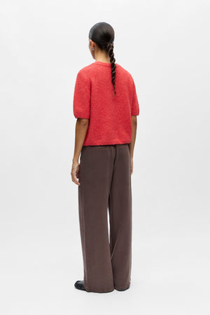 Saggia Strickjacke mit V-Ausschnitt – Poinsettia Melange