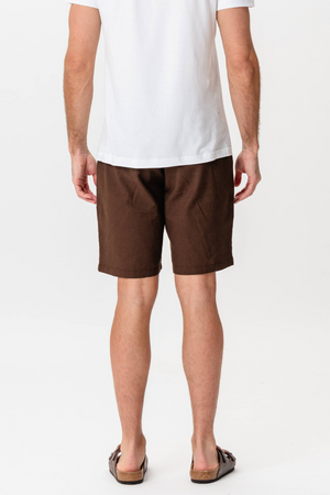 Leinen Shorts - Kaffee